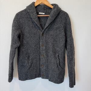Marine Layer Maurice Merino Wool Blend Shawl Cardigan - Charcoal Gray Unisex- M
